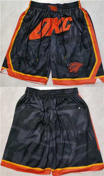 Men%27s Oklahoma City Thunder Black City Edition Shorts (Run Small)->mlb youth jerseys->MLB Jersey